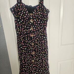 River Island Black Dress with Pink and White Floral Pattern